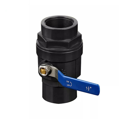 Zwarte Tweedelige Kogelklep 50mm van het Staalhandvat de Kogelklep van pvc