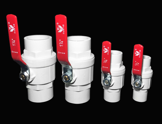 Irrigatie 40mm Kogelklep 2 stuk 1/2“ aan“ van Pvc Aangepaste Grootte 4