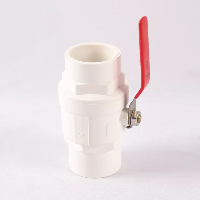 Tweedelige pvc-Irrigatie Plastic Kogelklep met Roestvrij staalhandvat