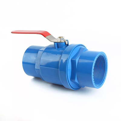Blauw Plastic pvc van de 2 stukKogelklep met Roestvrij staalhandvat